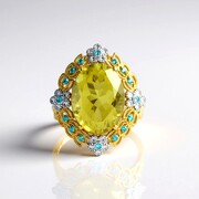 Ouro Verde Quartz Silver Ring (Gems en Vogue)