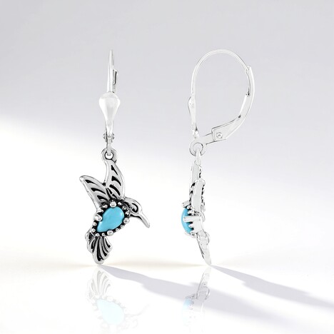 Boucles d'oreilles en argent et Turquoise Sleeping Beauty (Desert Chic)