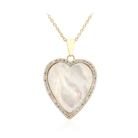 Perlmutt-Silberhalskette