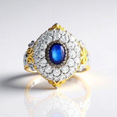 Anello in argento con Spinello Cobalto (Gems en Vogue)