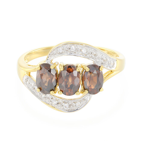 Zilveren ring met Chocolade zirkonen