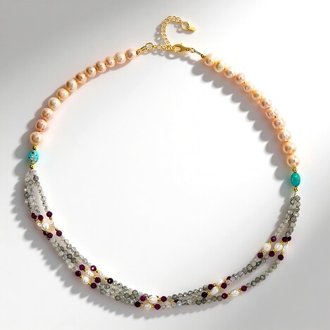 Collana in argento con Labradorite (Riya)