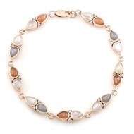Zilveren armband met witte maanstenen (KM by Juwelo)