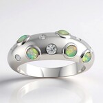 Bague en argent et Opale d'Australie