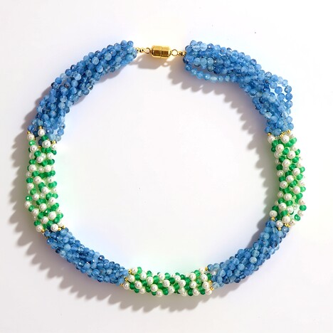 Collana in argento con Acquamarina Brasiliana (Riya)