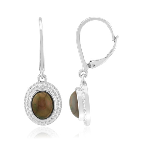 Boucles d'oreilles en argent et Opale Mezezo (MONOSONO COLLECTION)