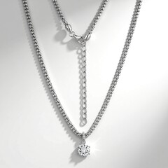 Collana in argento con Topazio Bianco