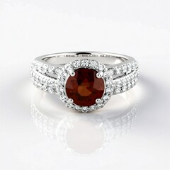 Anello in argento con Zircone Rosa