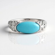 Zilveren ring met een Sleeping Beauty Turkoois (Ornaments by de Melo)