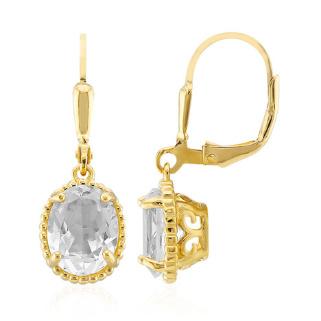 Orecchini in argento con Topazio Bianco