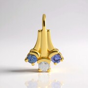 Ciondolo in argento con Zaffiro Ceylon Blu