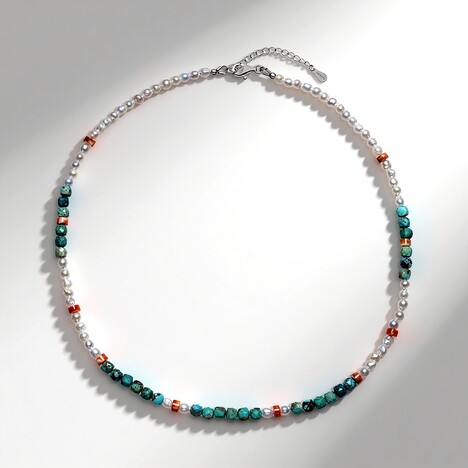 Collana in argento con Conchiglia di Ostrica Spinosa Arancione
