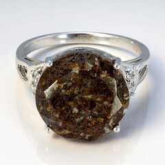 Bague en argent et Quartz Dinosaure