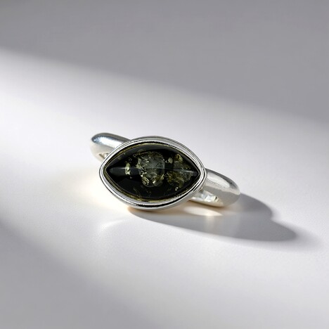 Anello in argento con Ambra Baltica (MONOSONO COLLECTION)