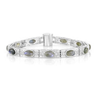 Blauer Maniry-Labradorit-Silberarmband (KM by Juwelo)