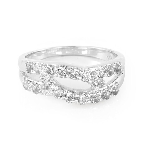 Anillo en plata con Topacio blanco