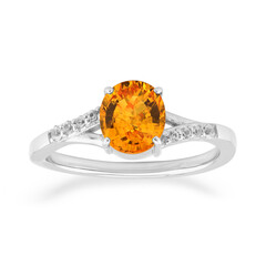 Anello in oro con Zaffiro Arancione Ban Ka Cha