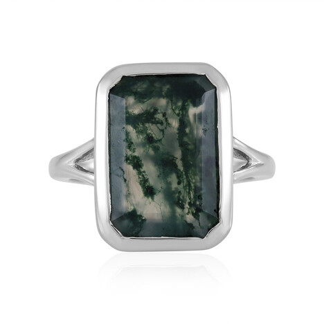 Anillo en plata con Ágata de musgo