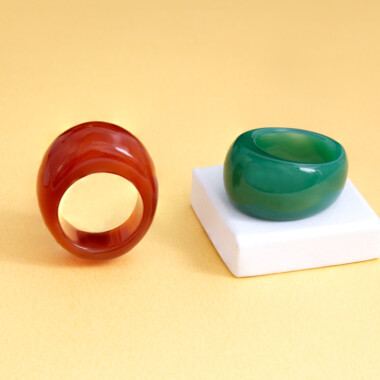 Bague et Agate verte