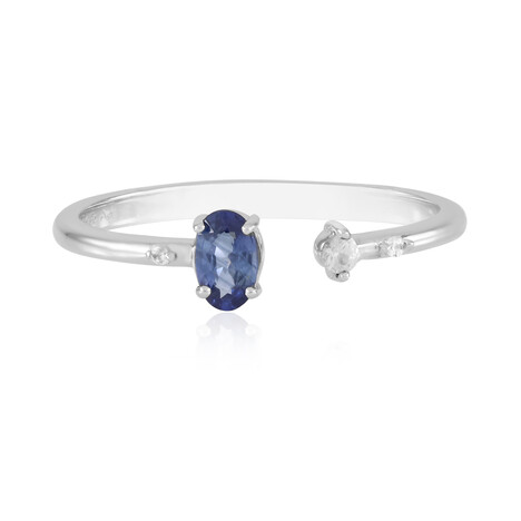 Anillo en plata con Zafiro azul Ceylon