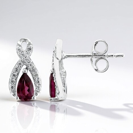 Orecchini in argento con Rodolite