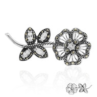 Spilla in argento con Topazio Bianco