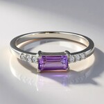Bague en argent et Améthyste