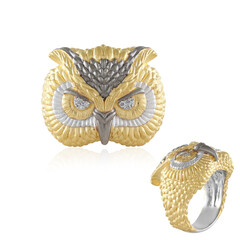 Zilveren ring met I1 (I) Diamanten (Gems en Vogue)