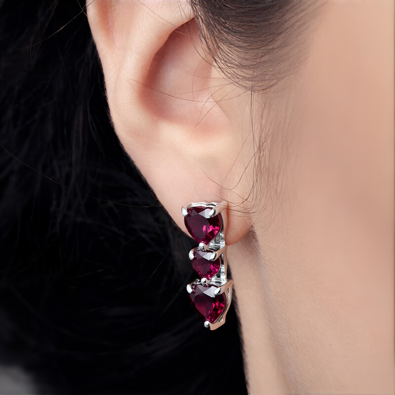 Pendientes en plata con Rodolita