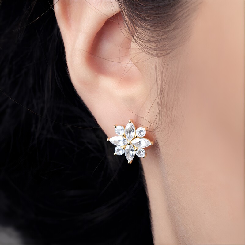 Zirkon-Goldohrringe (de Melo Gold)