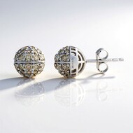 Boucles d'oreilles en argent et Diamant champagne I2 (Ornaments by de Melo)