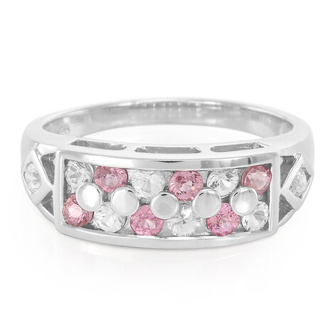 Anillo en plata con Zafiro de Ceilán rosa