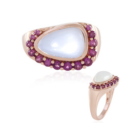 Anello in argento con Pietra di Luna Bianca (KM by Juwelo)