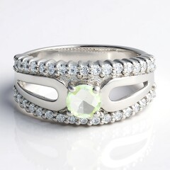 Anello in argento con Prehnite