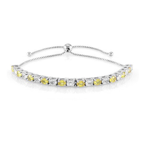 Zilveren armband met Gele Ceylon saffieren