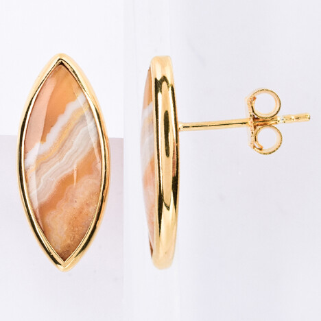 Lace-Achat-Silberohrringe