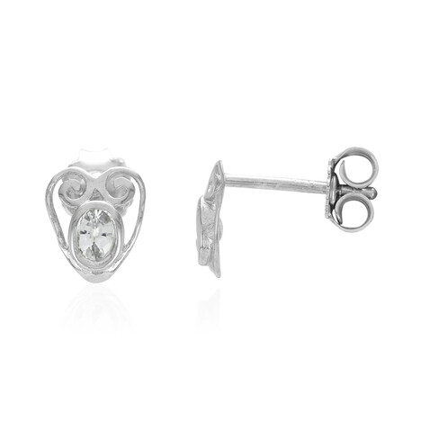 Boucles d'oreilles en argent et Saphir blanc