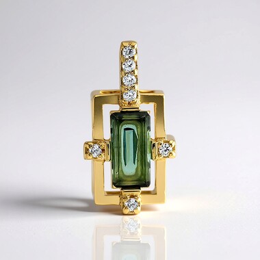 Pendentif en argent et Indicolite (Adela Silber)