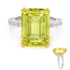 Zilveren ring met een Ouro Verde kwarts