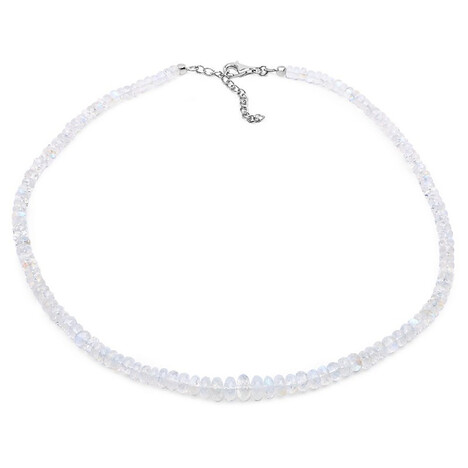 Collar en plata con Piedra de Luna arcoíris