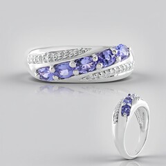 Anello in argento con Tanzanite