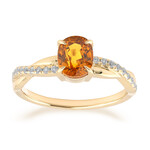 Gouden ring met een Ban Ka Cha oranje Saffier