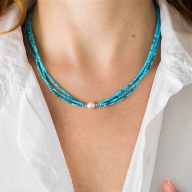 Collana in argento con Perla d'Acqua Dolce Bianca