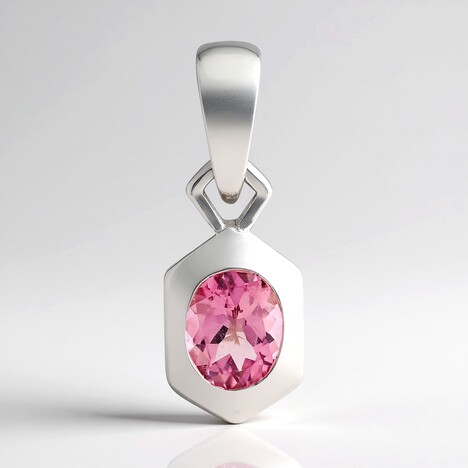 Ciondolo in argento con Tormalina Rosa Brasiliana (Pallanova)