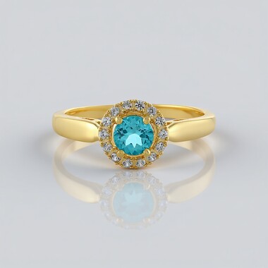 Anillo en plata con Apatita azul