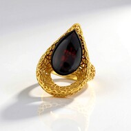 Anello in argento con Ambra Baltica color Ciliegia (dagen)