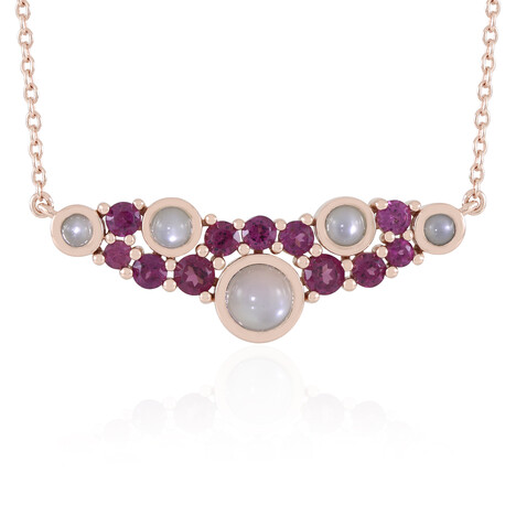 Collana in argento con Pietra di Luna Bianca (KM by Juwelo)