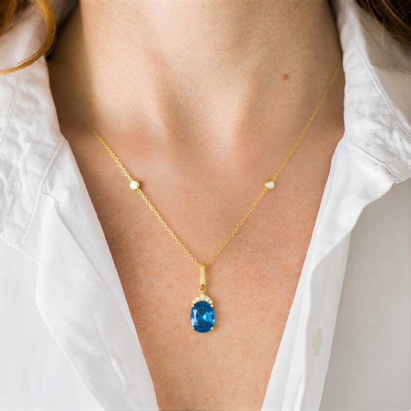 14K London Blue Topaz Gold Necklace (CIRARI)