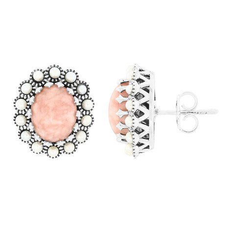 Rhodochrosit-Silberohrringe