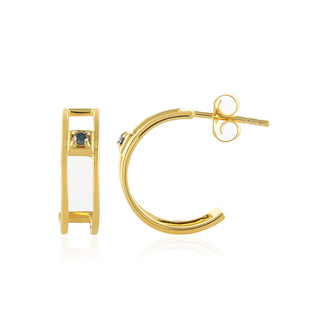 Boucles d'oreilles en argent et Diamant bleu I3